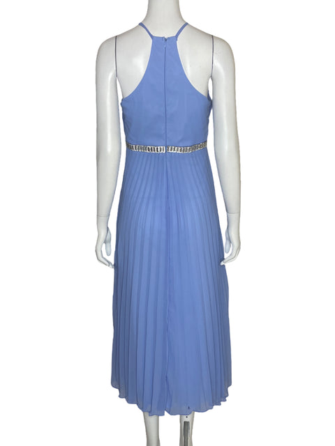 Vestido DFI Halter Pliegues Azul-Talla M