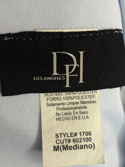 Vestido DFI Halter Pliegues Azul-Talla M