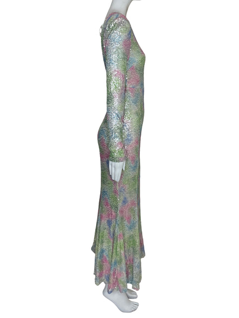 Vestido Mable Lentejuelas Mangas Verde-Talla S