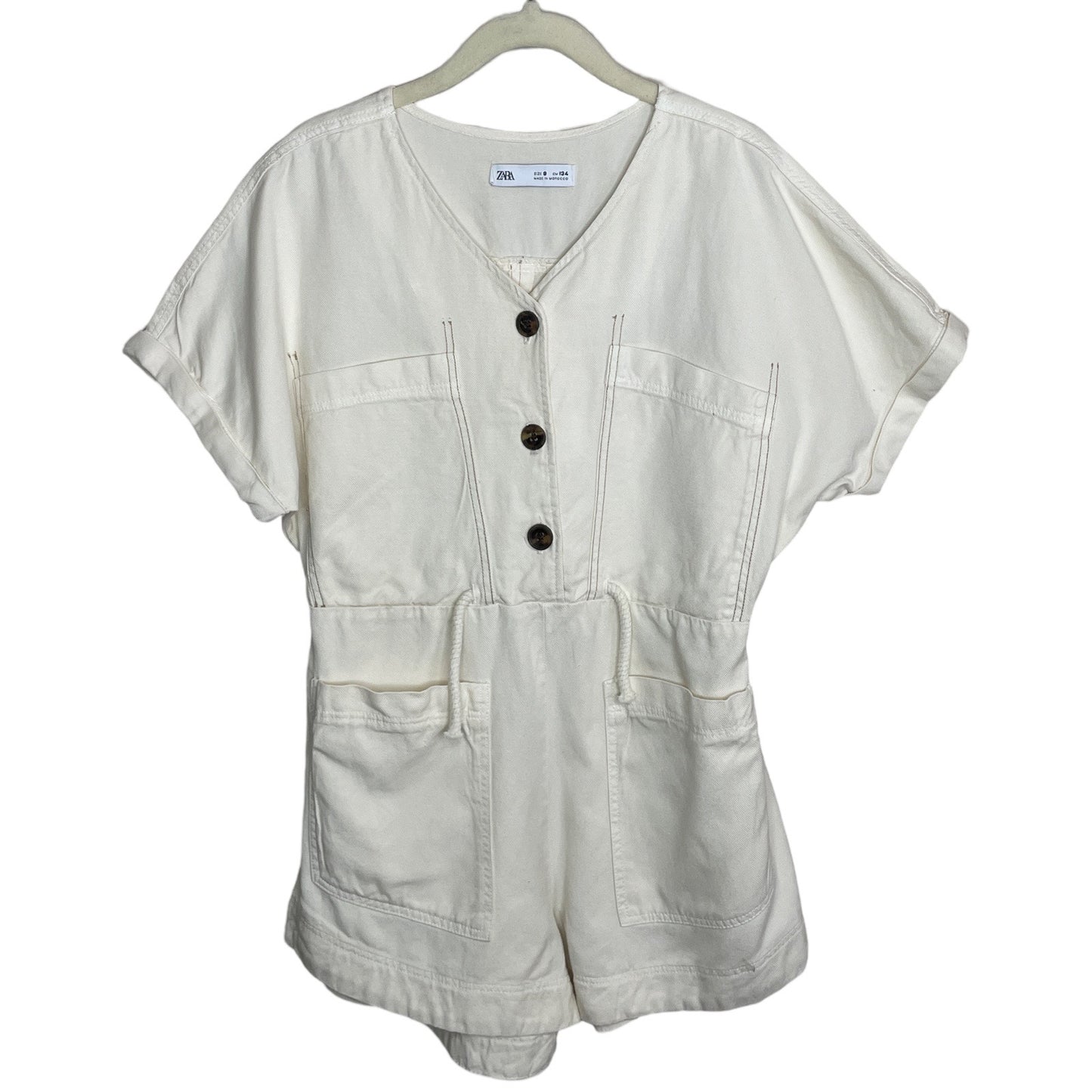 Romper Zara Bolsillos Beige-Talla 9