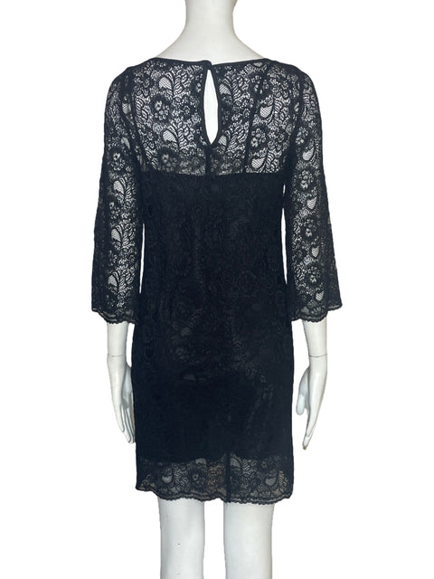 Vestido Tesoro TPS Encaje Mangas Negro-Talla S