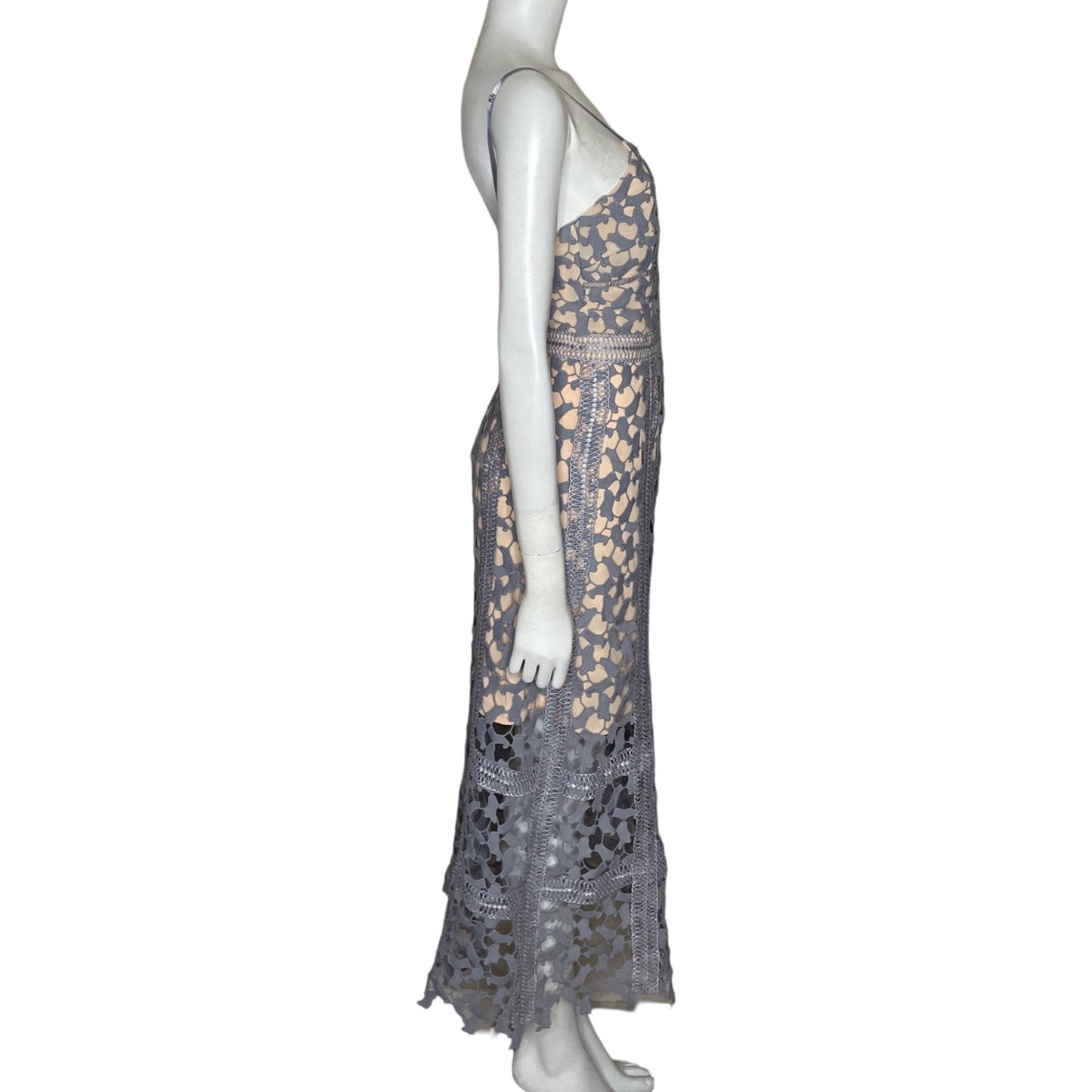 Vestido Elliatt Midi Encaje Gris-Talla S
