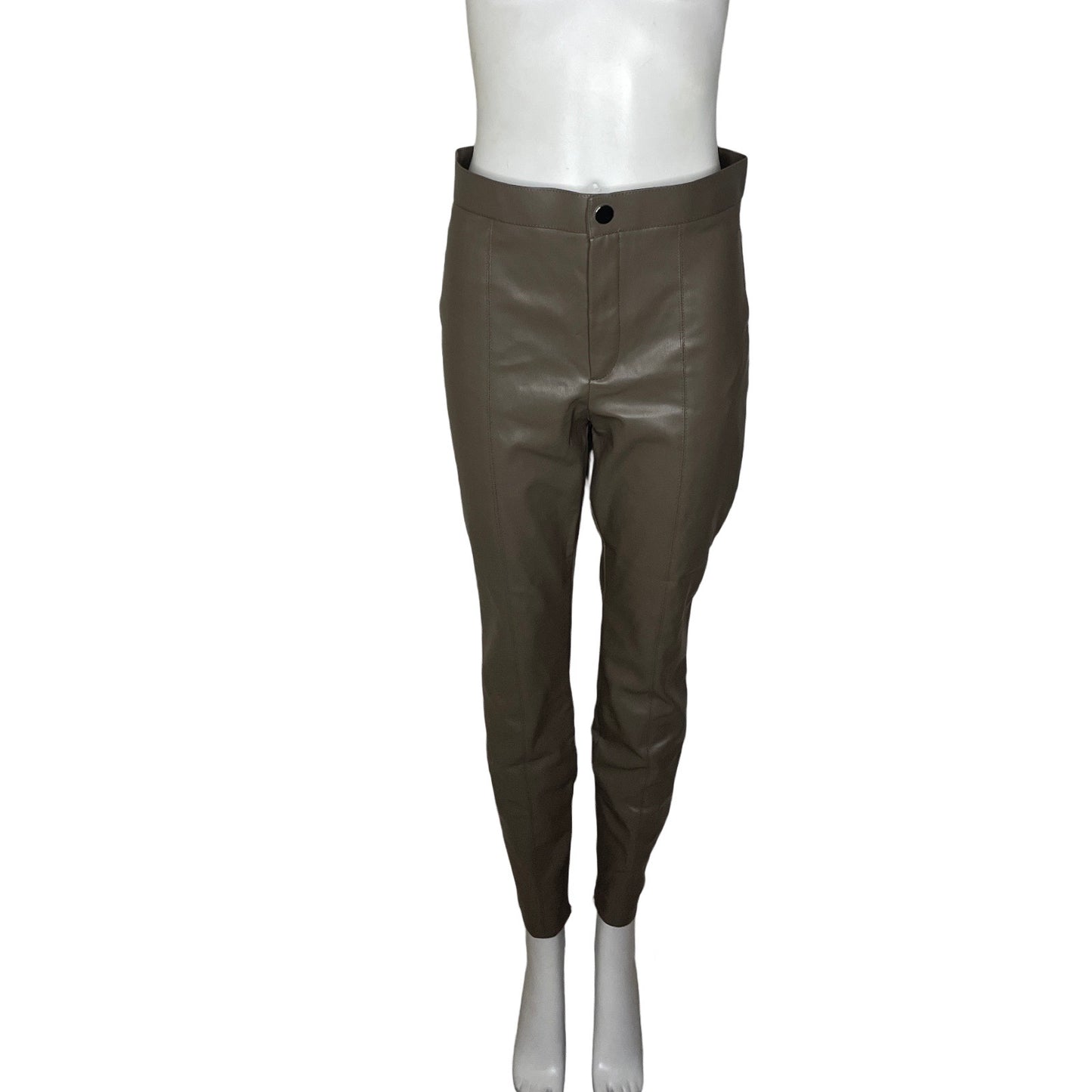 Pantalón ZARA Efecto Piel Marrón - Talla L