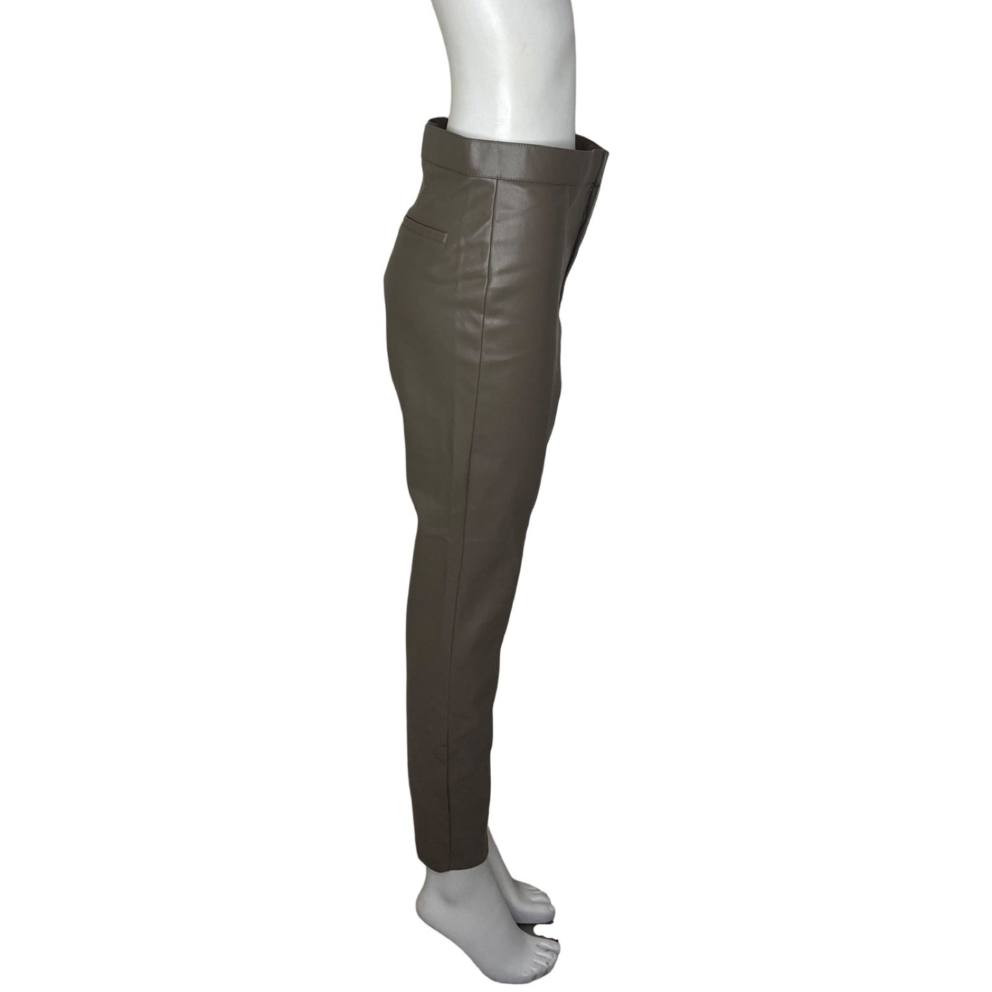 Pantalón ZARA Efecto Piel Marrón - Talla L