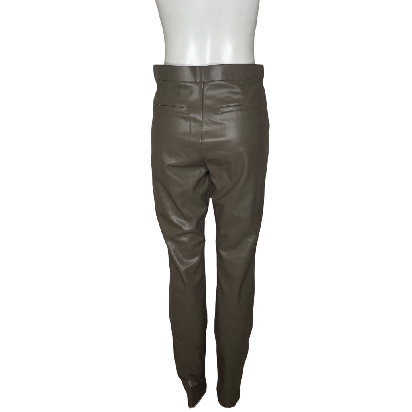 Pantalón ZARA Efecto Piel Marrón - Talla L