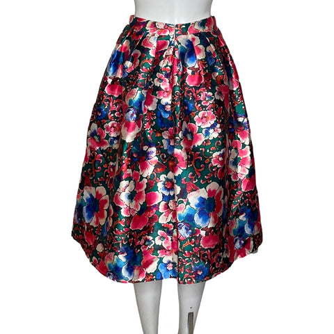 Falda Tesoro TPS Floral Acampanada Verde-Talla S