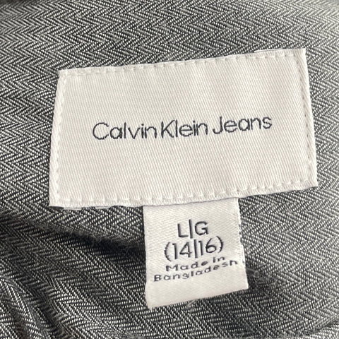 Camisa Calvin Klein Manga Larga Gris-Talla L