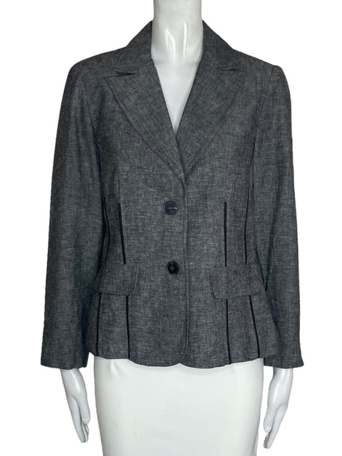Blazer Dalia Collection Cremallera Gris-Talla 6
