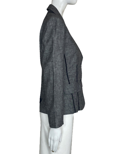Blazer Dalia Collection Cremallera Gris-Talla 6