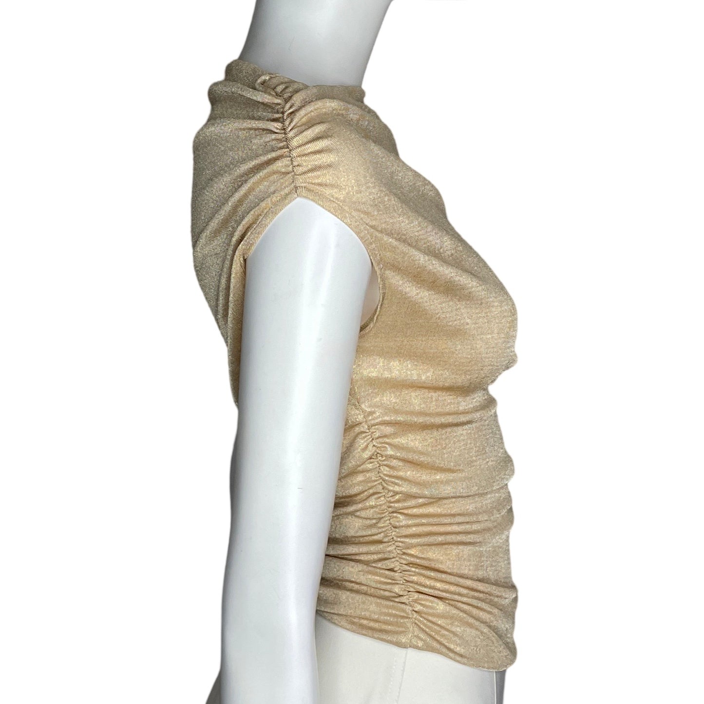 Top Zara Metálico Sin Mangas Dorado-Talla S