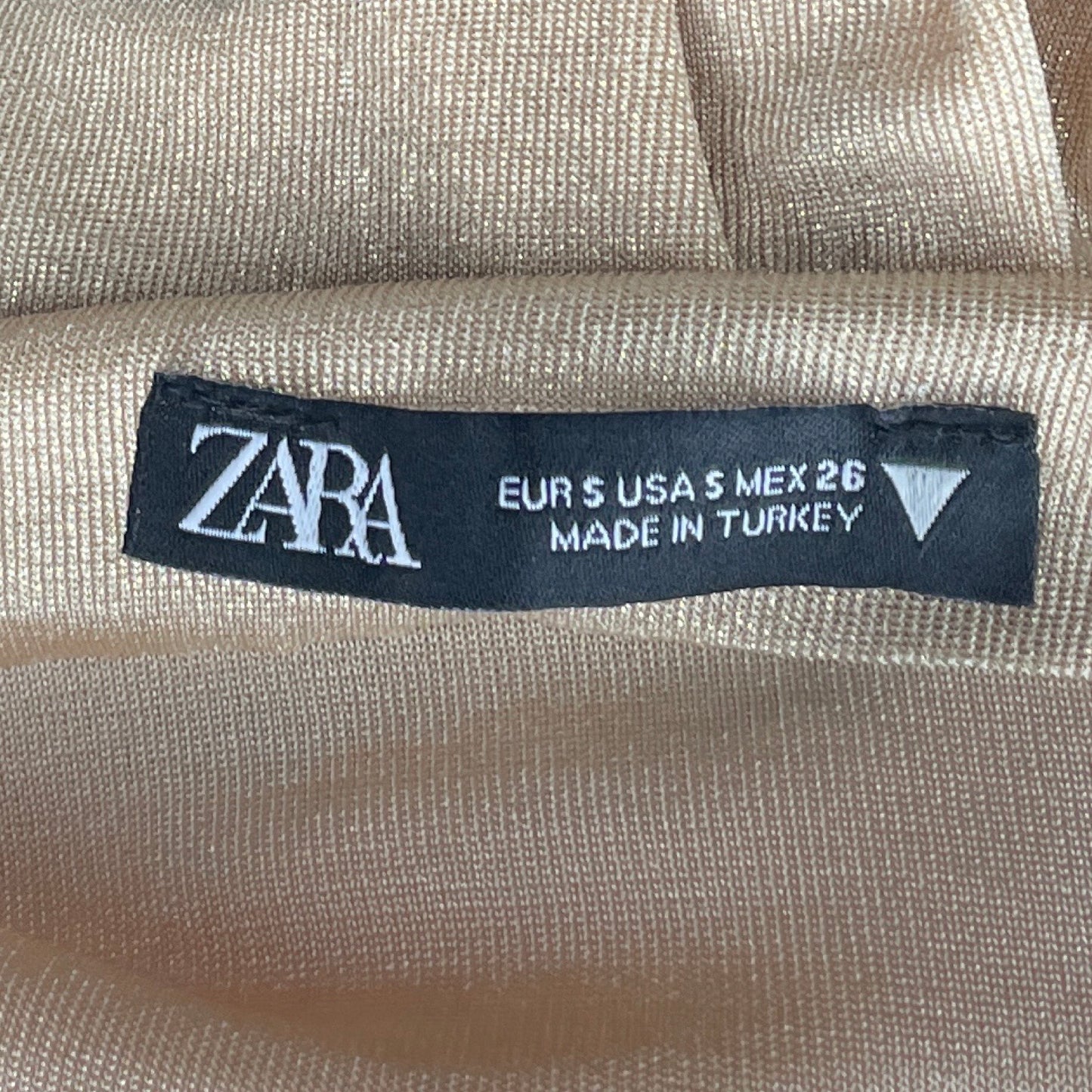 Top Zara Metálico Sin Mangas Dorado-Talla S