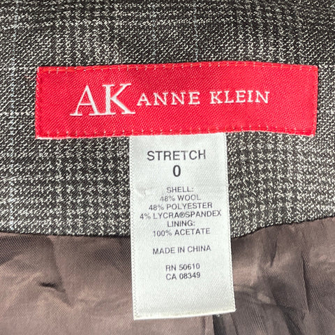 Blazer Anne Klein Stretch Cuadros Marrón-Talla 0