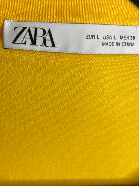 Blusa Zara Puntos Amarillo-Talla L