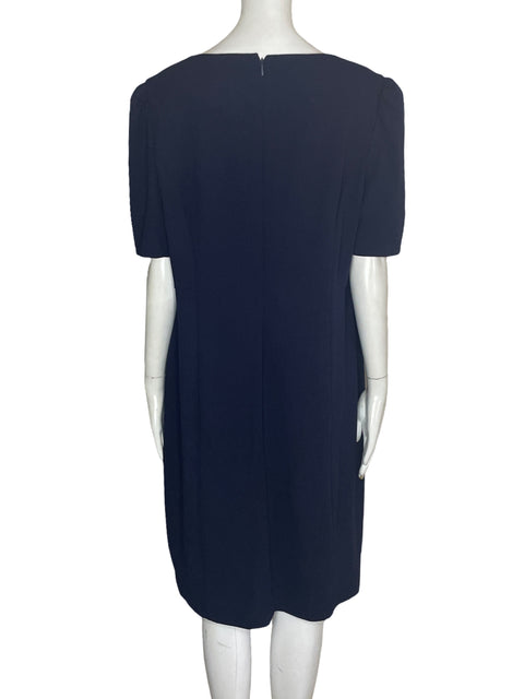 Vestido DNKY Mangas Puff Azul-Talla 16