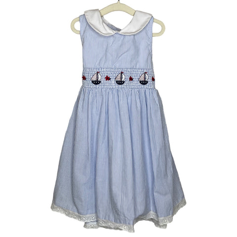 Vestido Goodlad Rayas Sin Mangas Blanco-Talla 4T