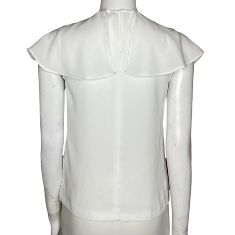 Blusa Zara Vuelos Manga Corta Blanco-Talla XS