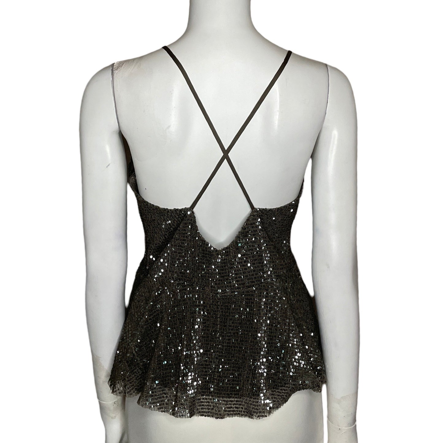 Top Express Lentejuelas Escotado Gris-Talla S