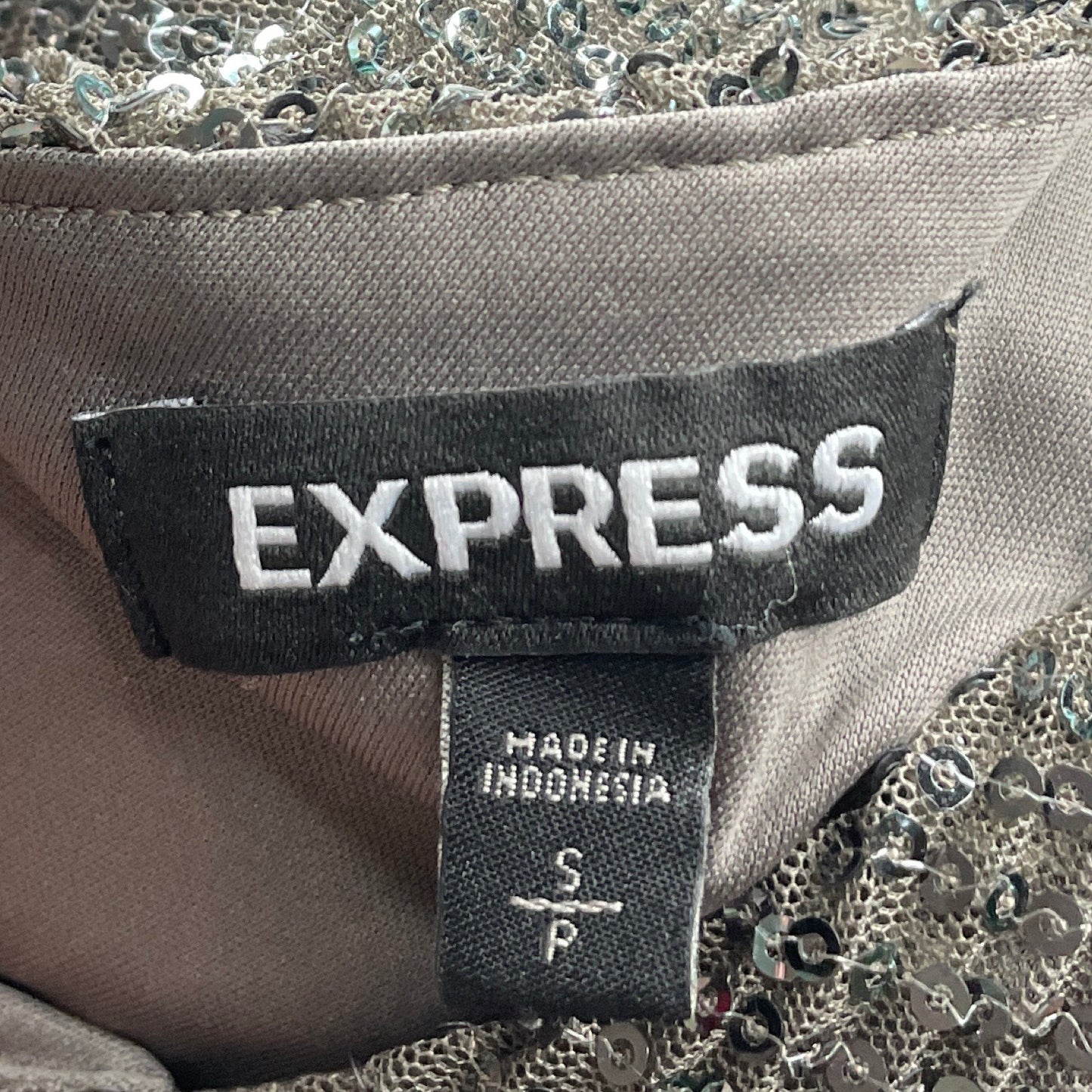 Top Express Lentejuelas Escotado Gris-Talla S