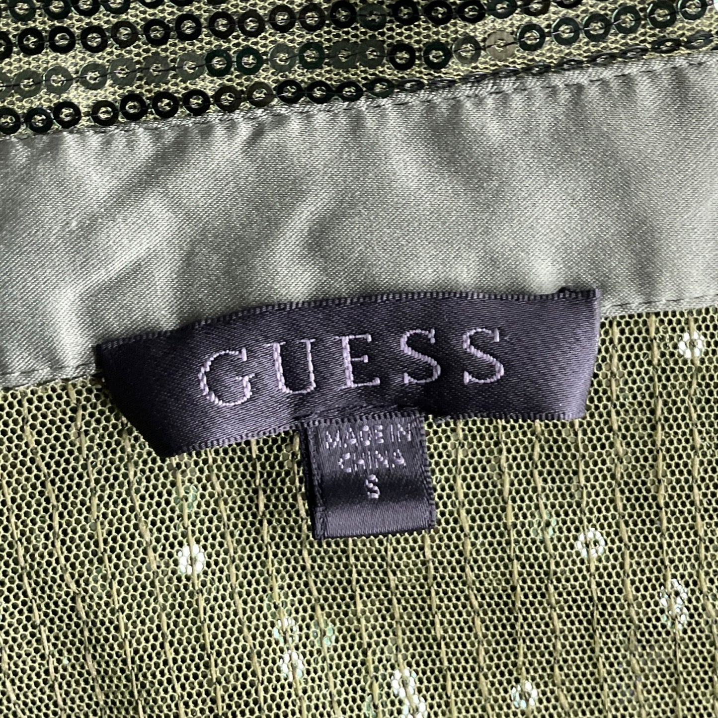 Camisa Guess Lentejuelas Verde-Talla S