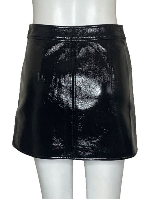 Falda Michael Kors Charol Sintetico Arrugado Negro-Talla 0