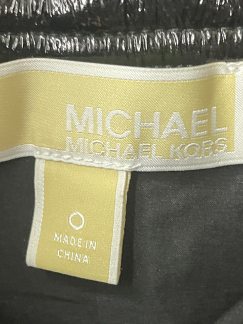 Falda Michael Kors Charol Sintetico Arrugado Negro-Talla 0
