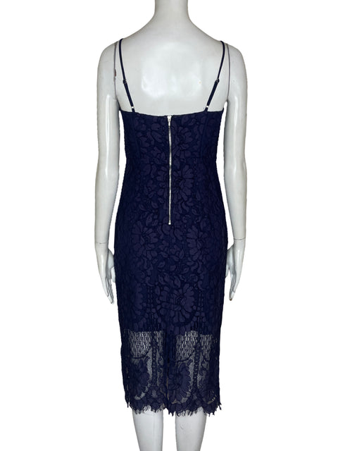 Vestidos Bardot Encaje Azul-Talla 4