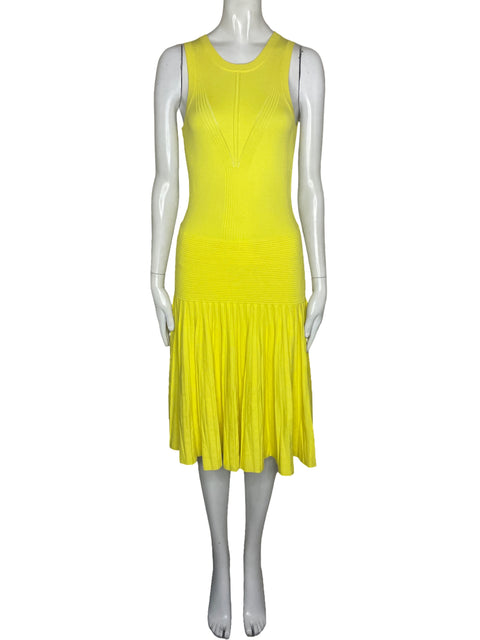 Vestido Milly Of New York Plizado Amarillo-Talla S