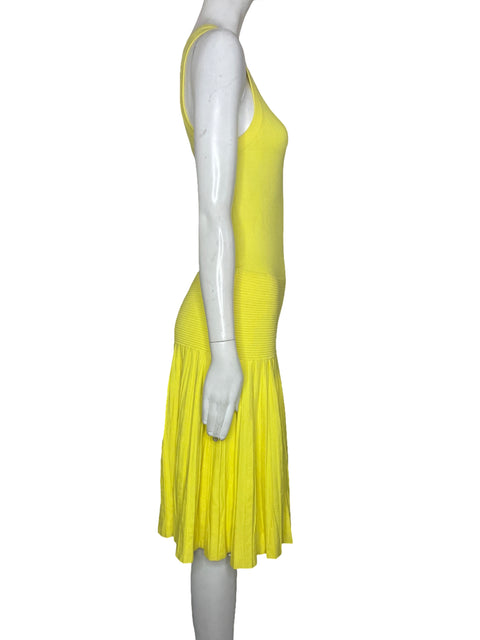 Vestido Milly Of New York Plizado Amarillo-Talla S