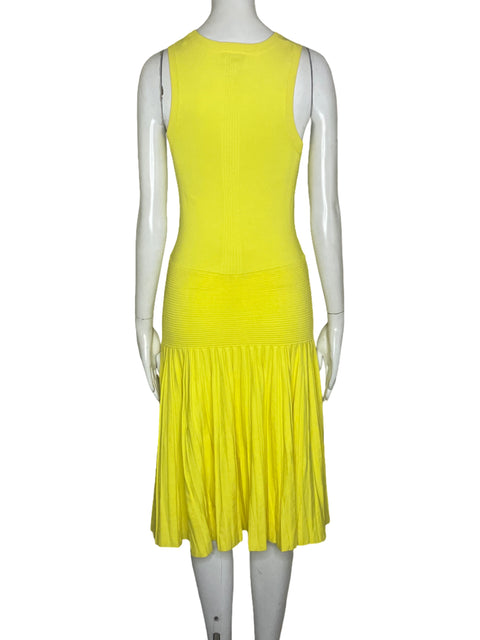Vestido Milly Of New York Plizado Amarillo-Talla S