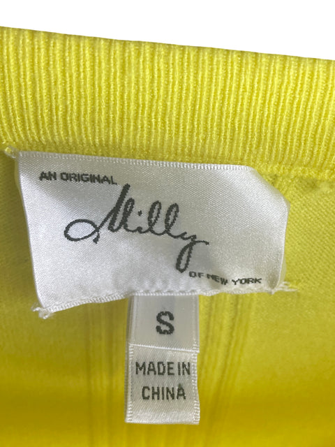 Vestido Milly Of New York Plizado Amarillo-Talla S