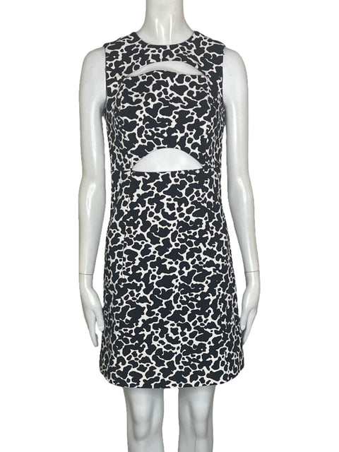 Vestido Michael Kors Midi Estampado Negro-Talla XXS