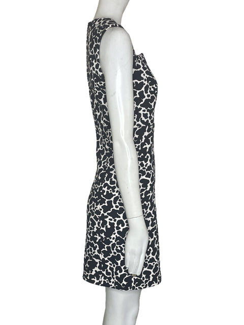 Vestido Michael Kors Midi Estampado Negro-Talla XXS