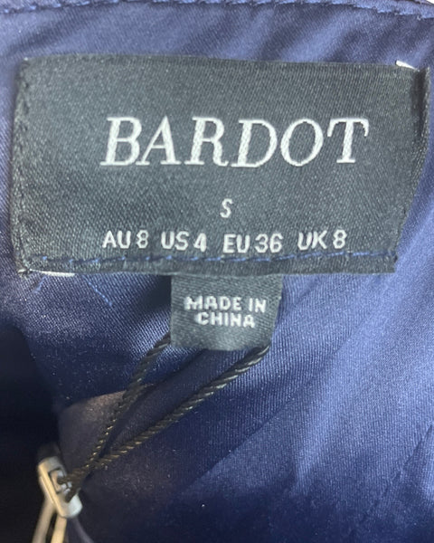 Vestidos Bardot Encaje Azul-Talla 4