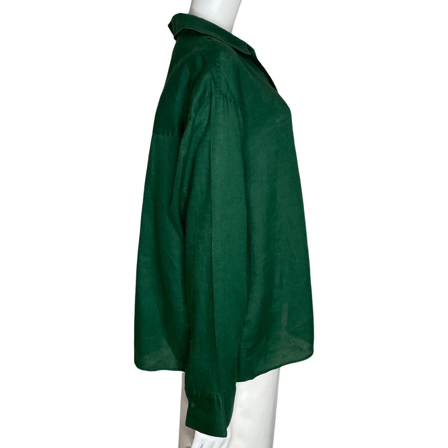 Camisa Zara Bolsillo Manga Larga Verde-Talla XL