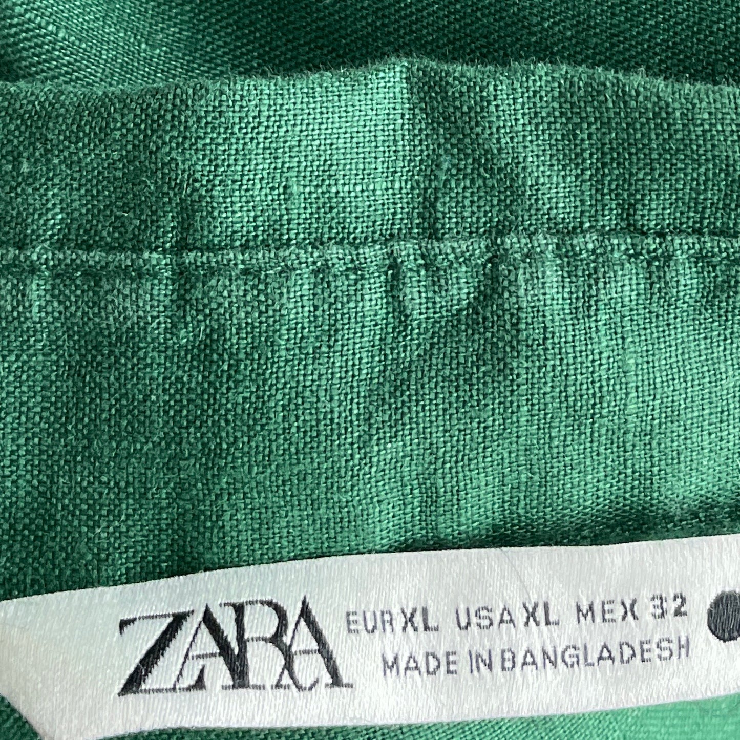 Camisa Zara Bolsillo Manga Larga Verde-Talla XL
