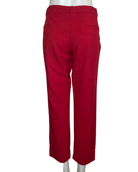 Pantalón Zara Recto Tiro Alto Rojo-Talla 06