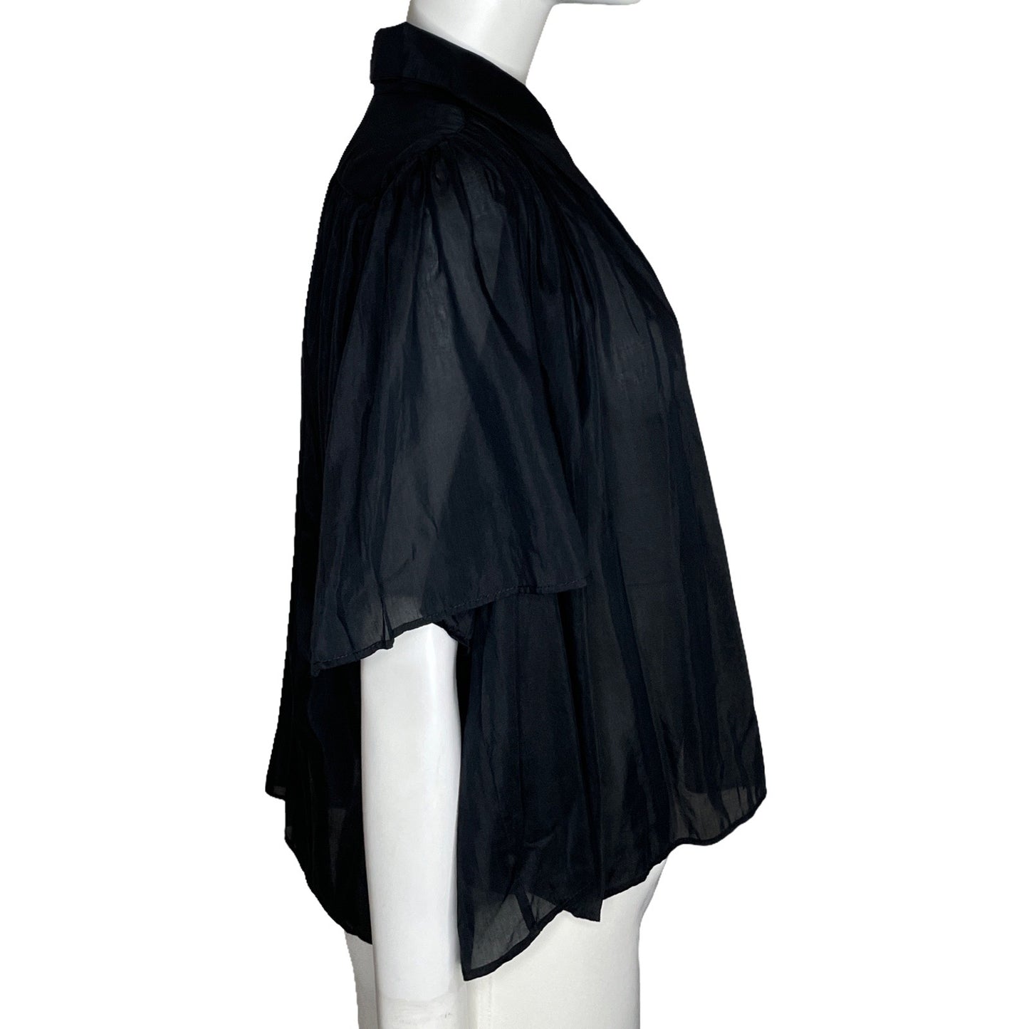 Camisa Banana Republic Drapeada Negro-Talla S