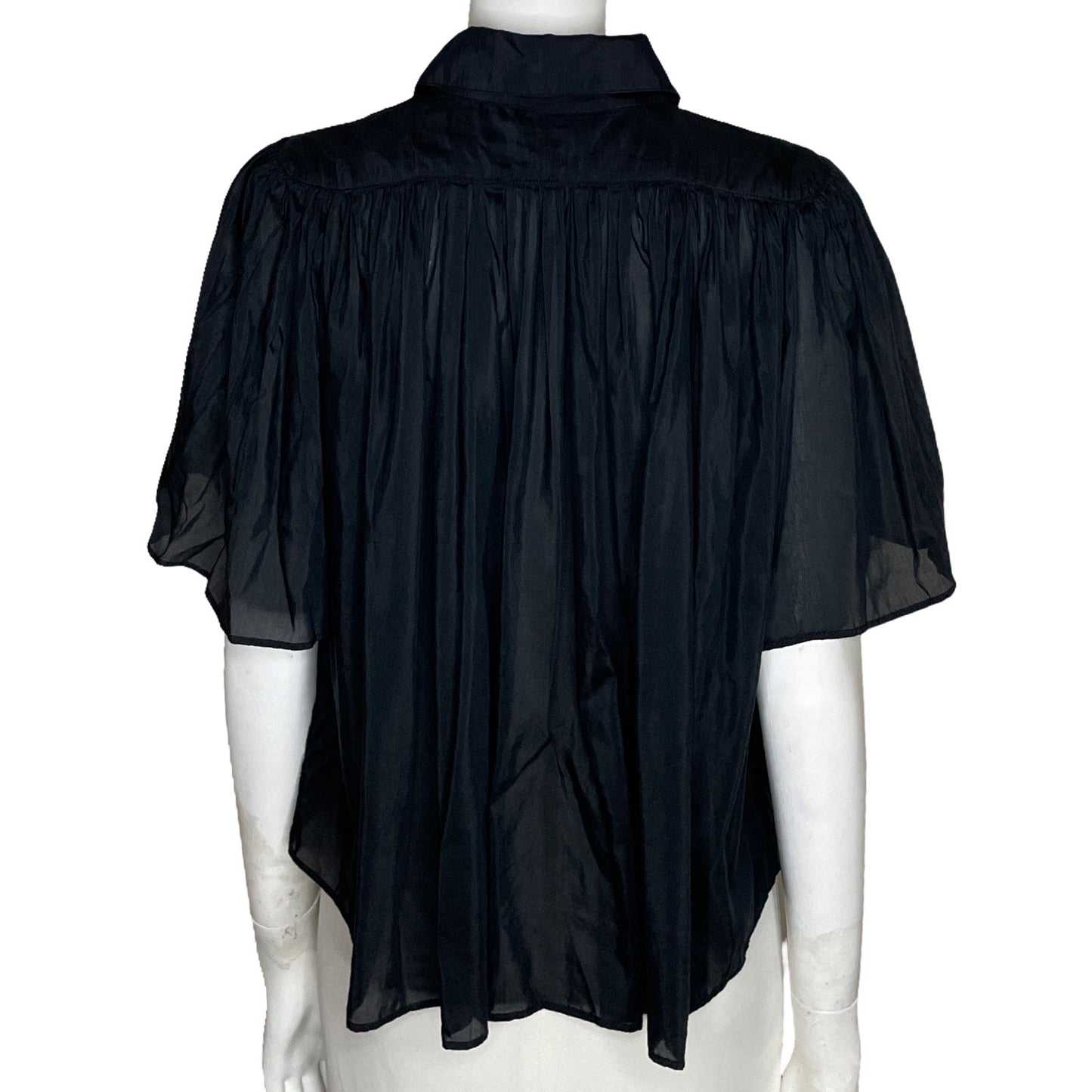 Camisa Banana Republic Drapeada Negro-Talla S