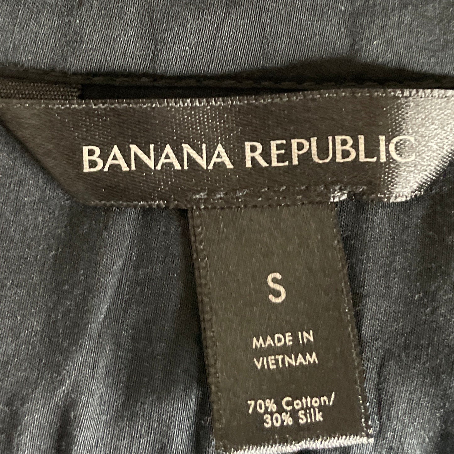 Camisa Banana Republic Drapeada Negro-Talla S