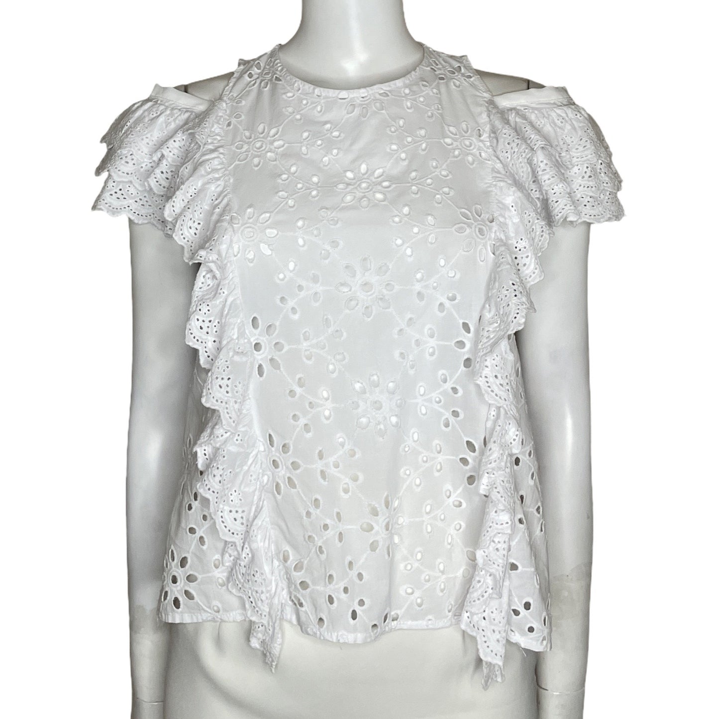 Blusa Especia Encaje Blanco-Talla 10