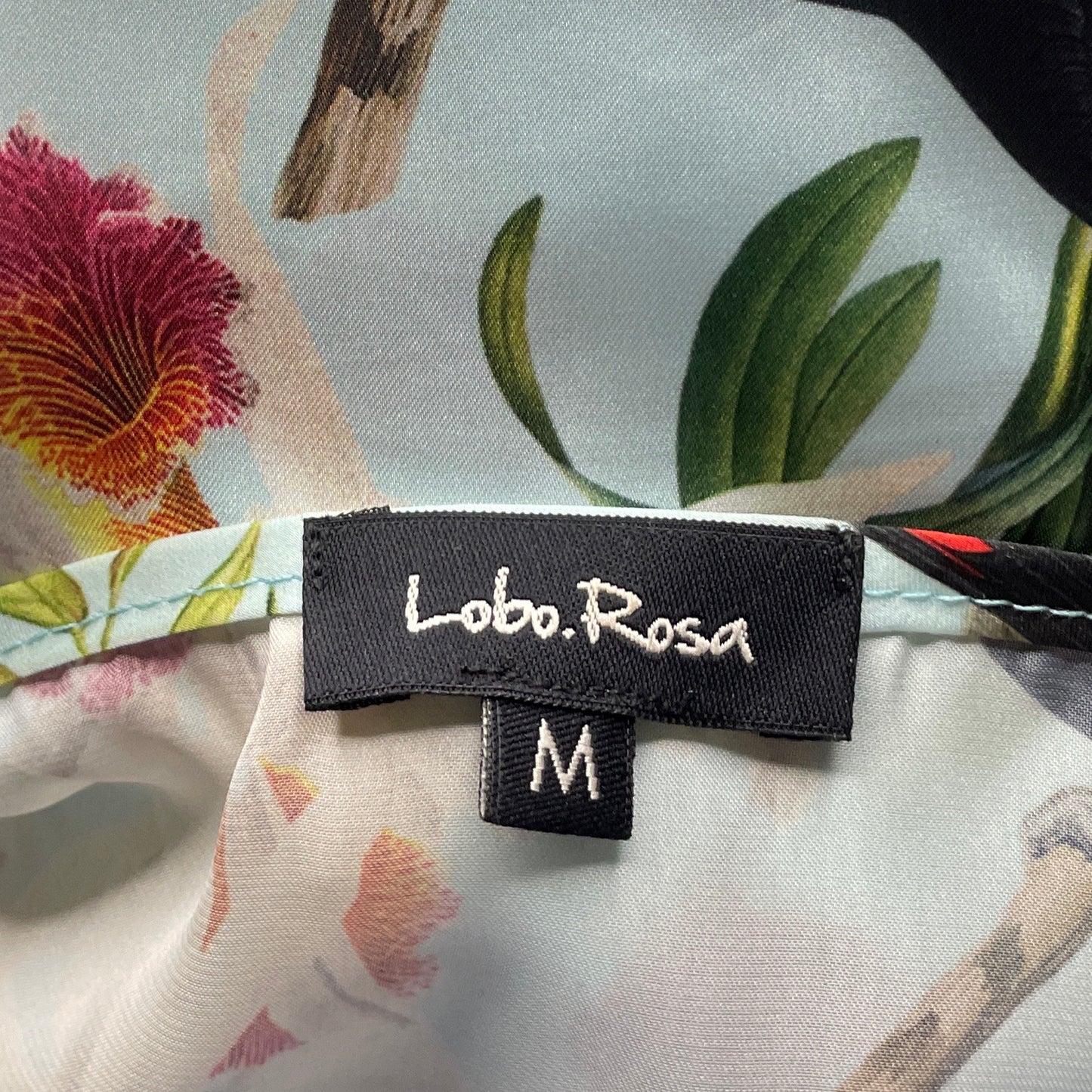Vestido Lobo Rosa Vuelos Estampado Azul-Talla M