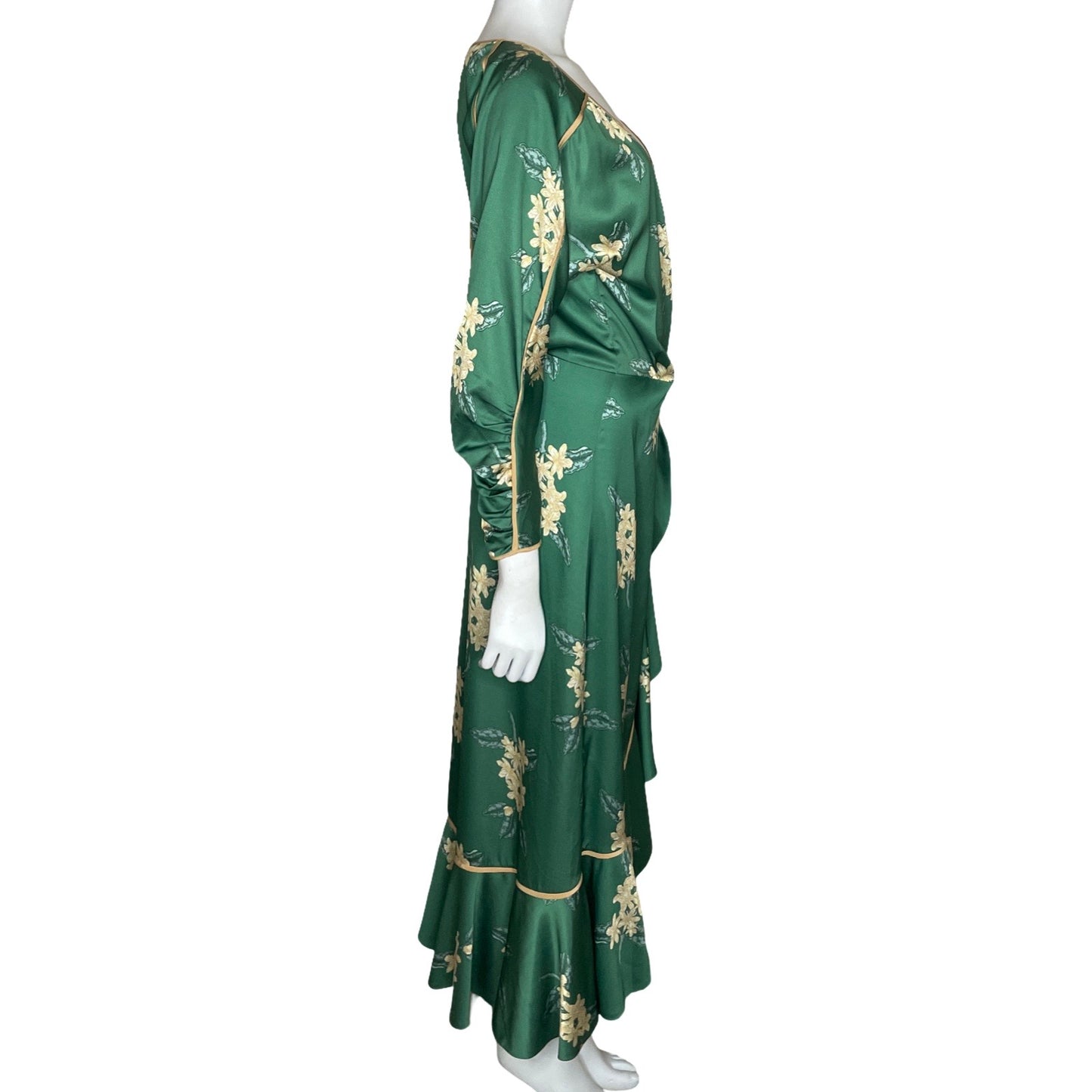 Vestido Goretty Medina Floral Verde-Talla XS