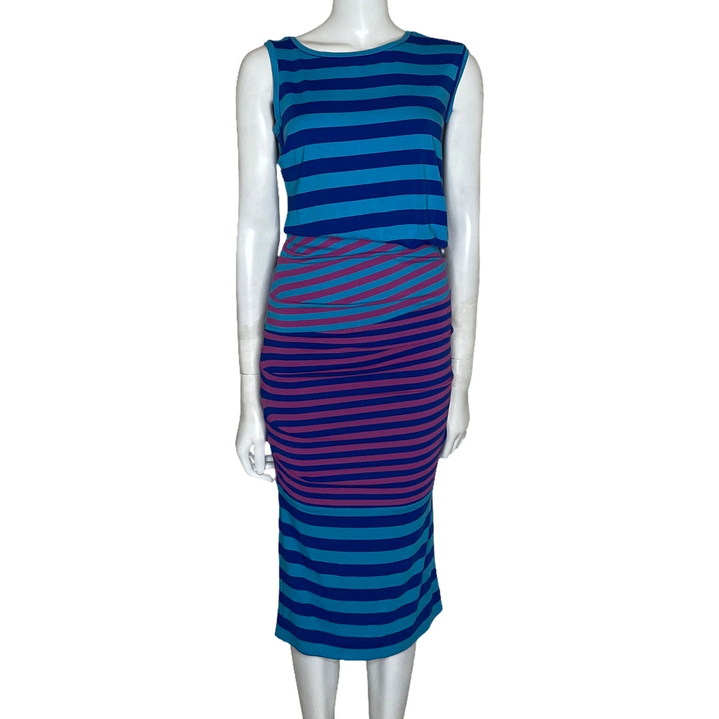 Vestido Artelier Nicole Miller rayas Azul-Talla P