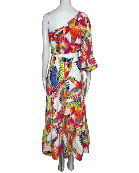 Vestido Farm Rio Estampado Tucan Naranjado-Talla P