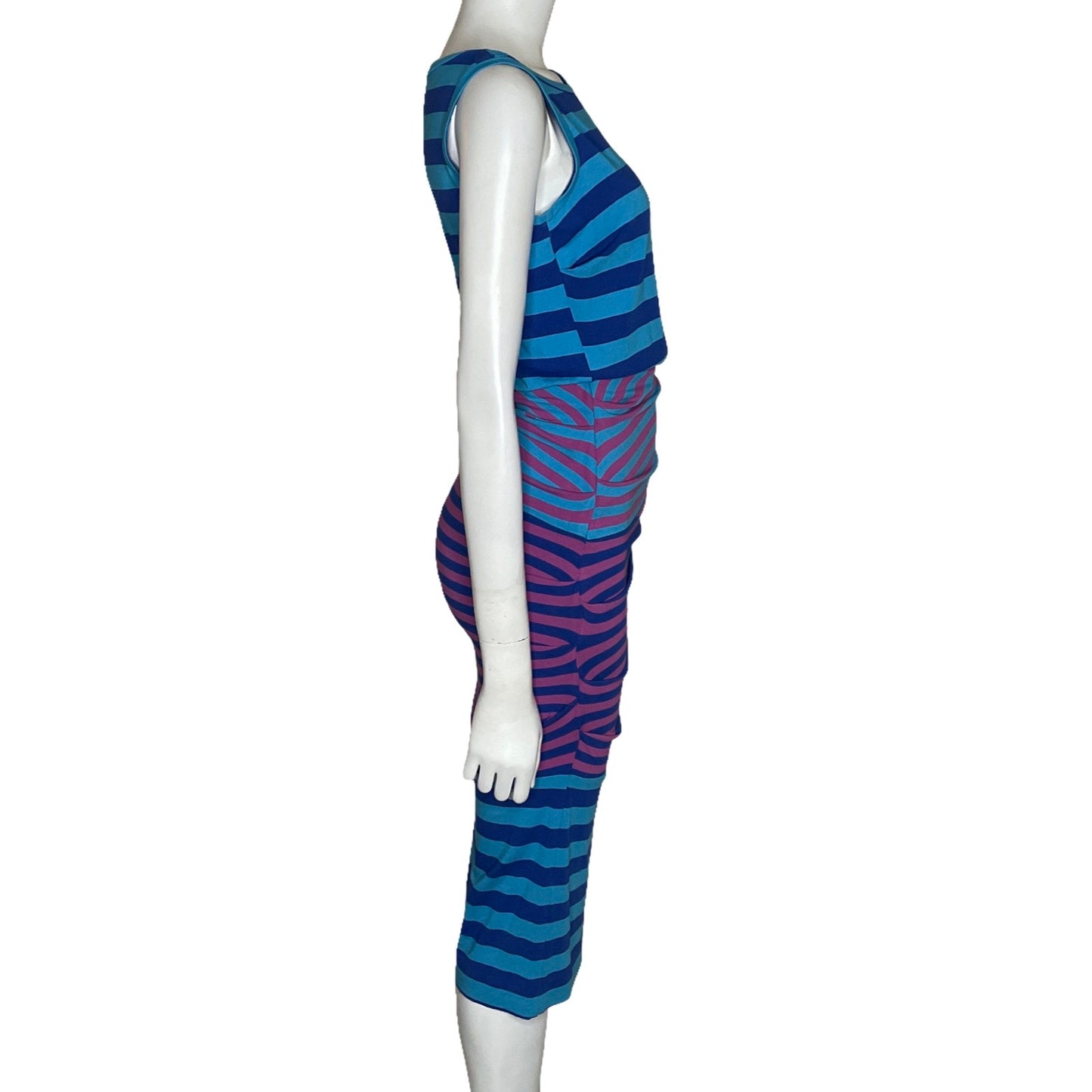 Vestido Artelier Nicole Miller rayas Azul-Talla P