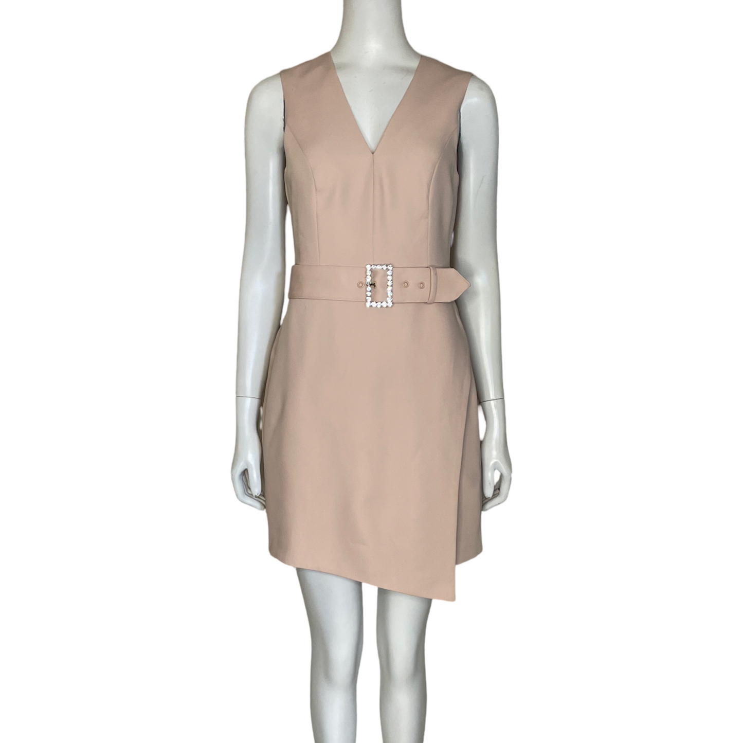 Vestido BCBG Maxazria Cinturón Sin Mangas Beige
-Talla 02