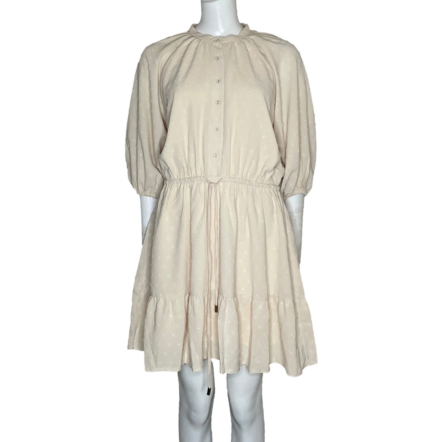 Vestido Minkpink Mangas Bombachas Beige-Talla L