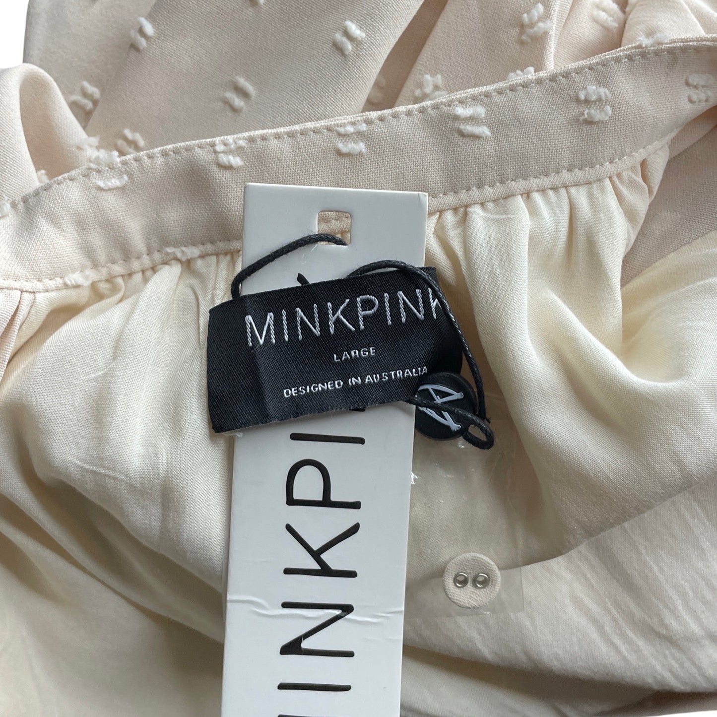 Vestido Minkpink Mangas Bombachas Beige-Talla L