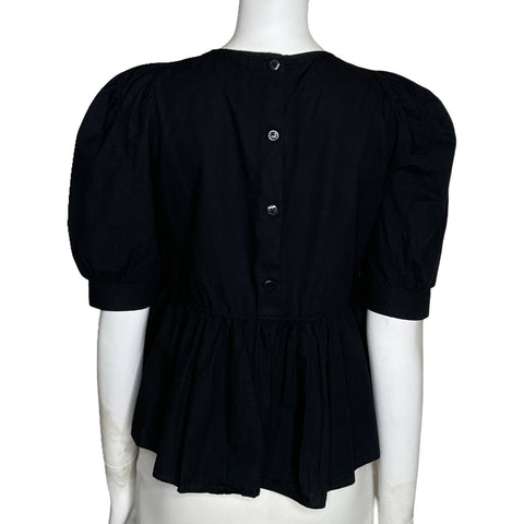 Blusa Zara Drapeada Negro-Talla S