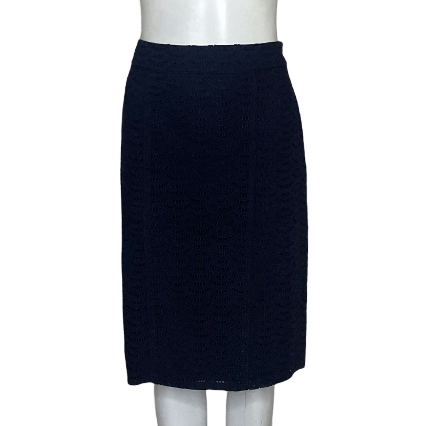Falda Ann Taylor Recta Encaje Azul-Talla 4